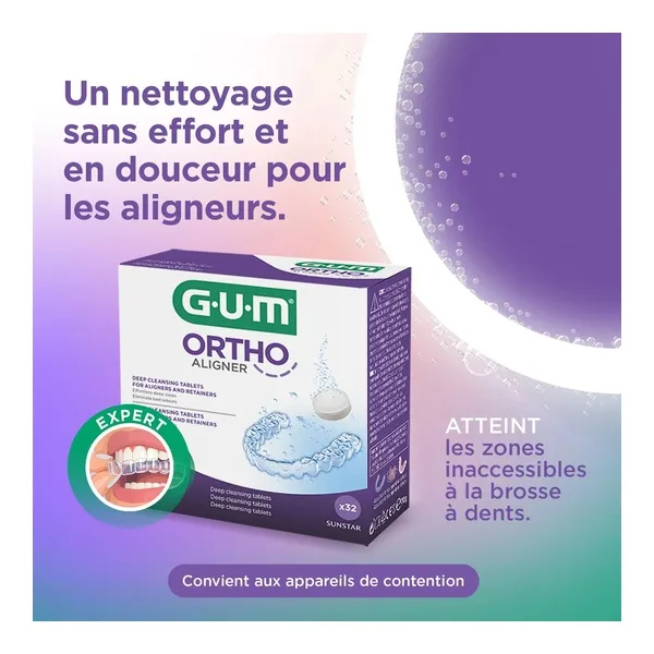 Gum Ortho Aligner comprimés nettoyants pour gouttières orthodontiques