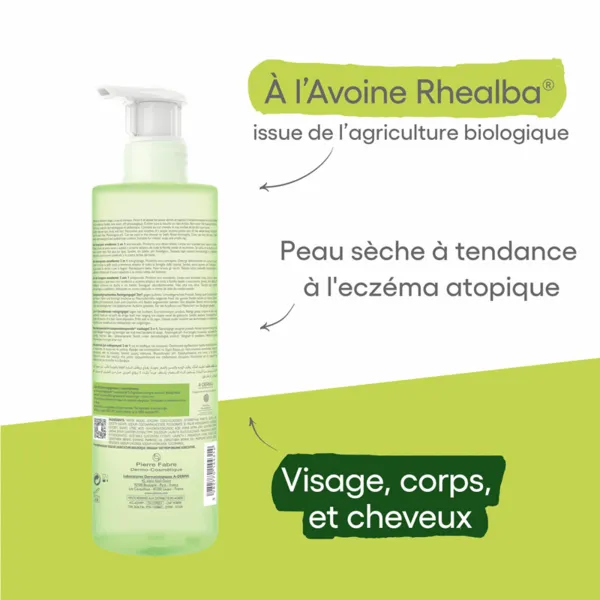A Derma Exomega Control gel lavant 2 en 1