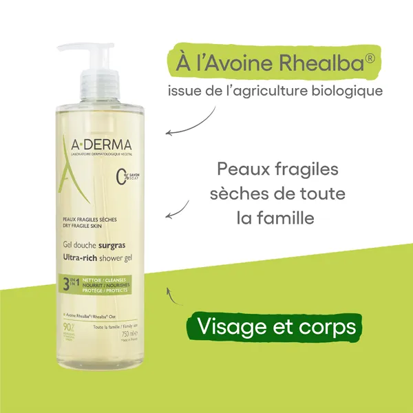 A Derma gel douche surgras