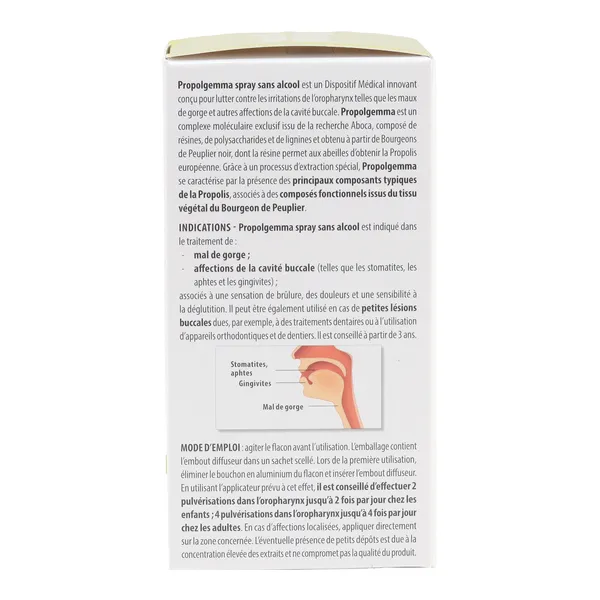 Aboca Propolgemma Spray gorge sans alcool adulte et enfant