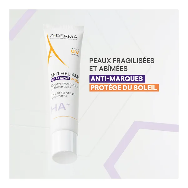 A Derma Epitheliale AH Ultra Crème réparatrice  anti marques SPF 50+