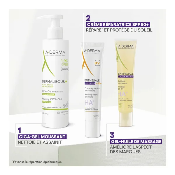 A Derma Epitheliale AH Ultra Crème réparatrice  anti marques SPF 50+