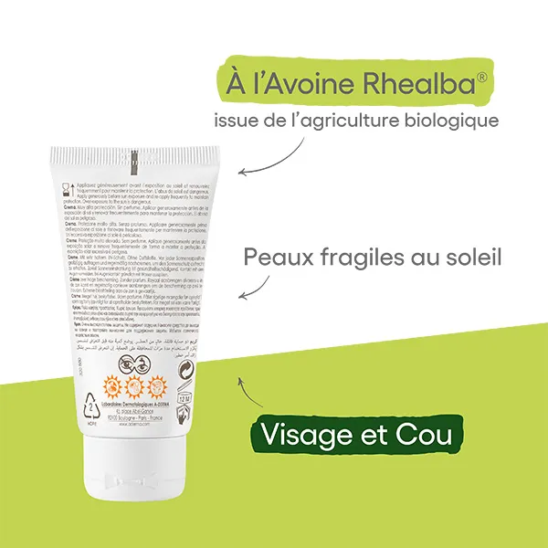 A Derma Protect Crème solaire SPF 50+ Sans parfum
