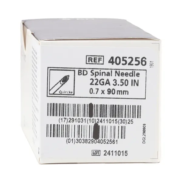 Aiguille ponction lombaire 22 G BD Yale 25 unités