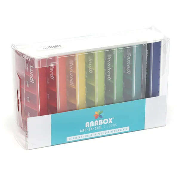 Anabox pilulier hebdomadaire arc-en-ciel