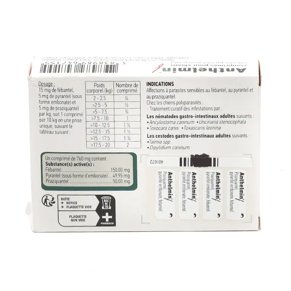 Anthelmin Chien vermifuge comprimés
