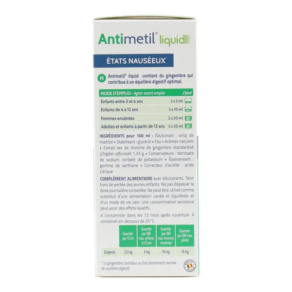 Antimetil liquid Etats nauséeux solution buvable