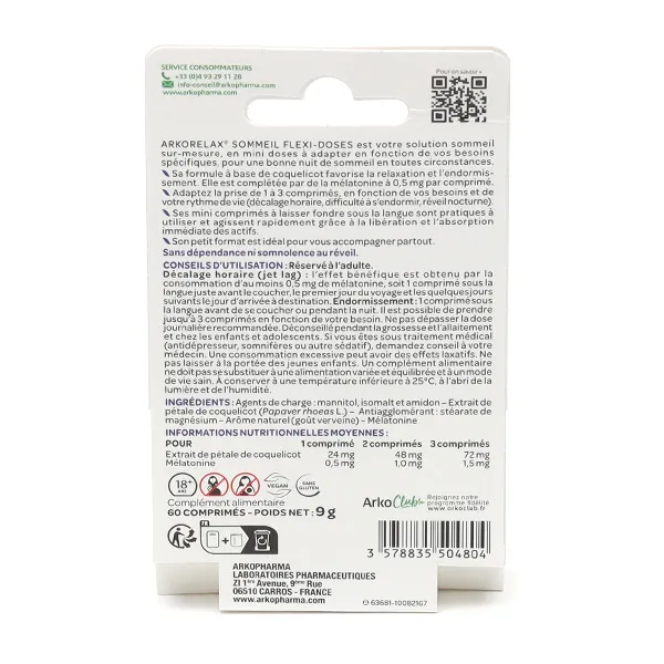 Arkorelax Sommeil Flexi doses comprimé sublingual