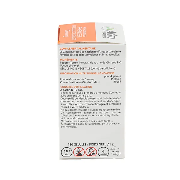 Arkogélules ginseng Bio gélules