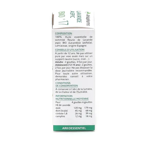 Arkopharma Huile essentielle Lavande aspic bio n°17