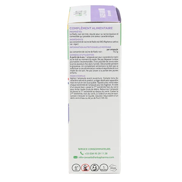 Arkofluides Radis noir bio ampoules
