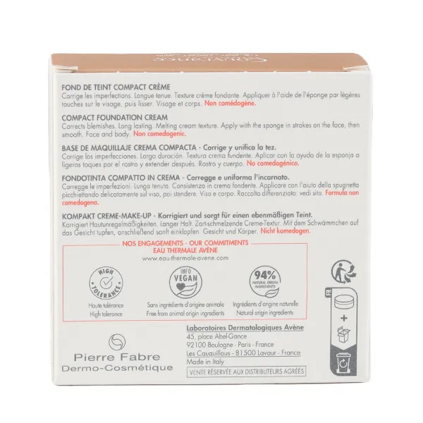 Avène Couvrance fond de teint compact crème SPF 30