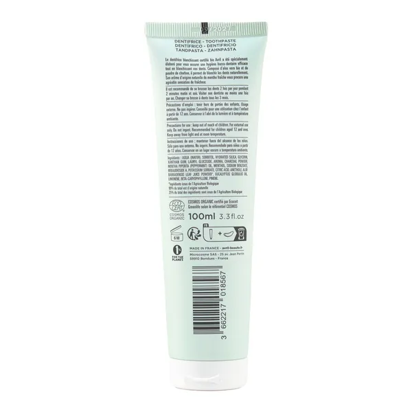 Avril dentifrice blanchissant bio