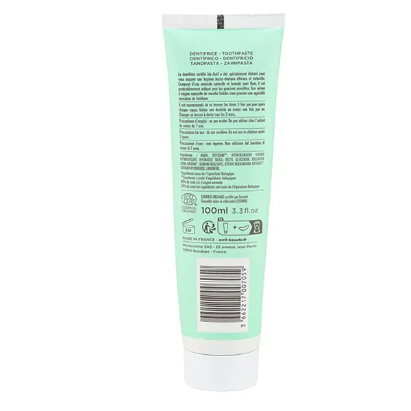 Avril dentifrice bio Menthe fraîche