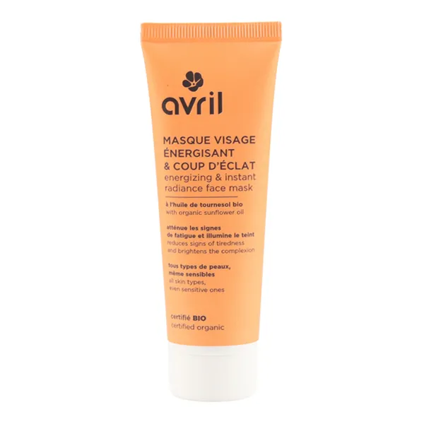 Avril masque visage énergisant et coup d'éclat bio