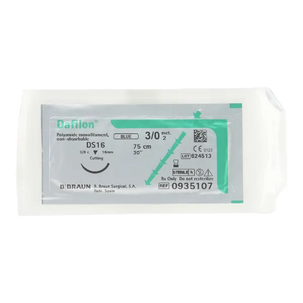 B Braun Dafilon Bleu fil de suture non résorbable