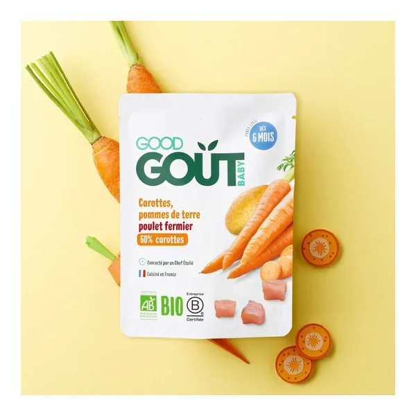 Good Goût purée Carottes Pommes de terre Poulet fermier Bio