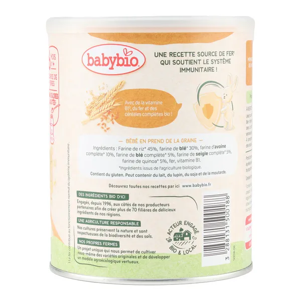 Babybio 5 céréales nature Riz Blé Avoine Seigle Quinoa