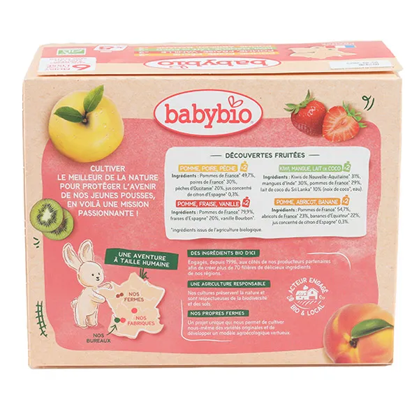 Babybio gourdes fruits multi-parfums bio