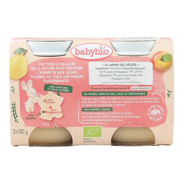 Babybio Petits Pots bébé Délice des vergers