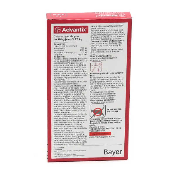 Advantix Chien pipettes anti puces