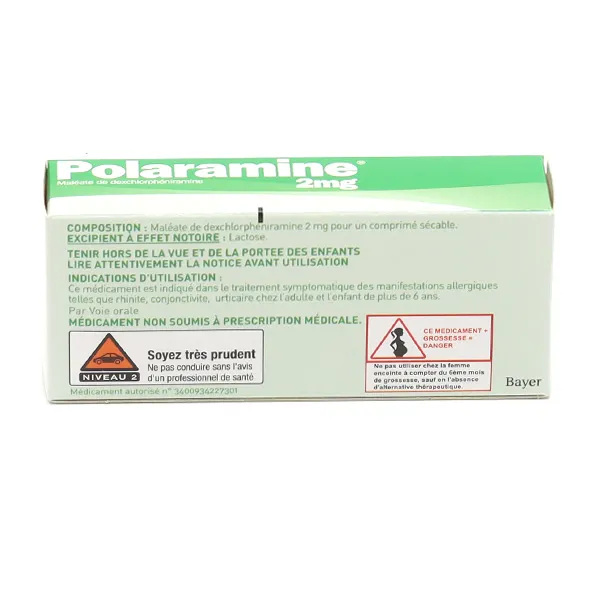Polaramine 2 mg comprimé antihistaminique
