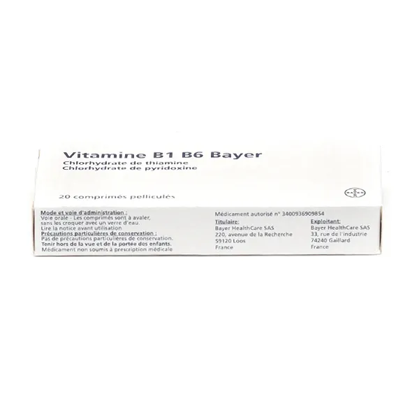 Vitamines B1 B6 Bayer comprimés