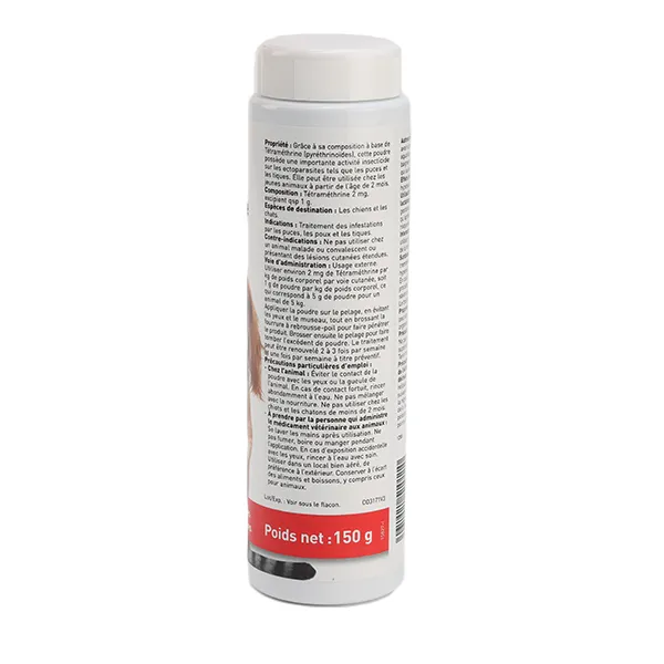 Beaphar Poudre anti-puces & anti-tiques Tétraméthrine Chien Chat