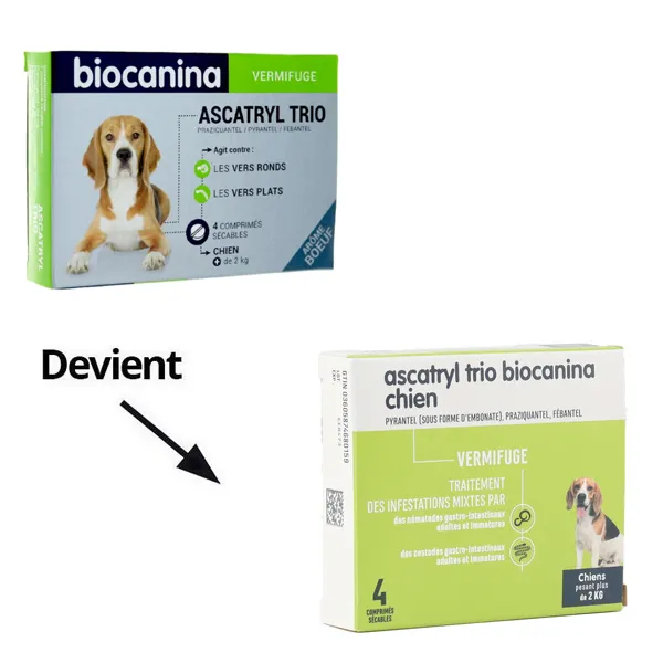 Biocanina Ascatryl Trio Chien comprimés