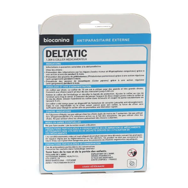 Biocanina Deltatic Collier anti tiques Grand chien