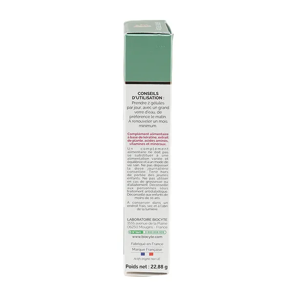Biocyte Kératine Forte 500 mg anti-chute gélules
