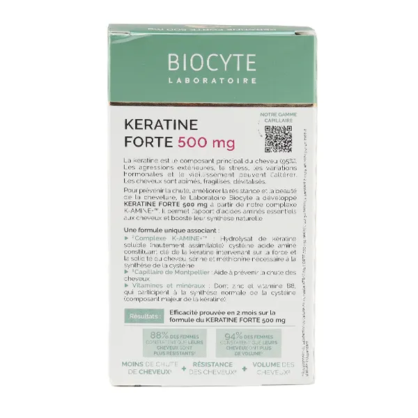 Biocyte Kératine Forte 500 mg anti-chute gélules