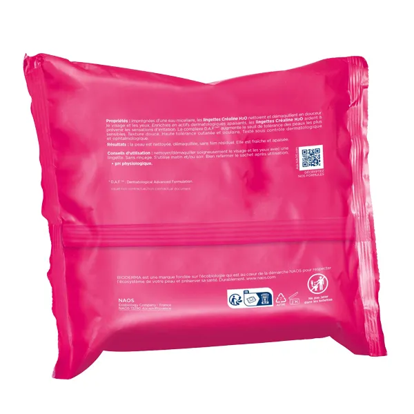 Bioderma Créaline H2O lingette nettoyante démaquillante