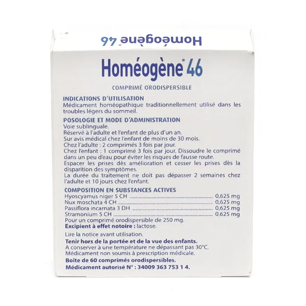 Homéogène 46 Boiron comprimés orodispersibles