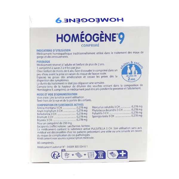 Boiron Homéogène 9 comprimé à sucer
