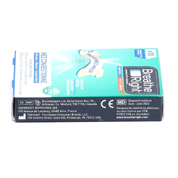 Breathe Right Menthol bandelettes nasales