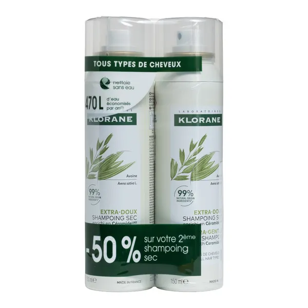 Klorane shampooing sec au lait d'avoine