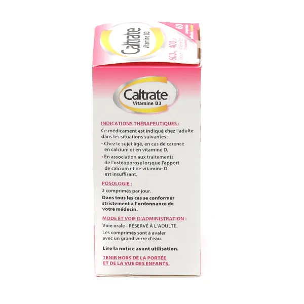 Caltrate Vitamine D3 600 mg/400 UI comprimés à avaler