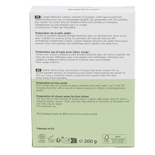 Cattier argile blanche surfine