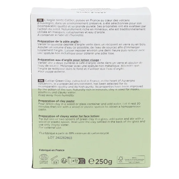 Cattier Argile verte poudre ultra-ventilée