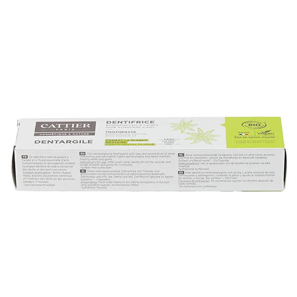 Cattier Dentargile dentifrice bio à l'anis