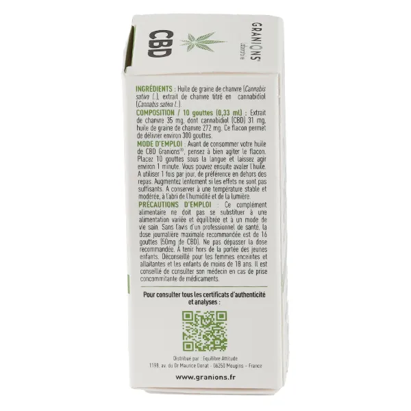 Granions huile CBD 10 % gouttes