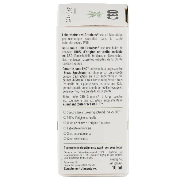 Granions huile CBD 10 % gouttes
