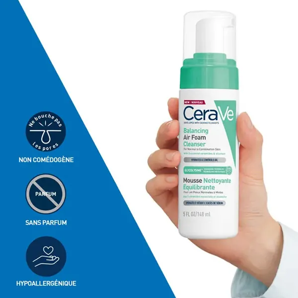 Cerave Mousse nettoyante équilibrante