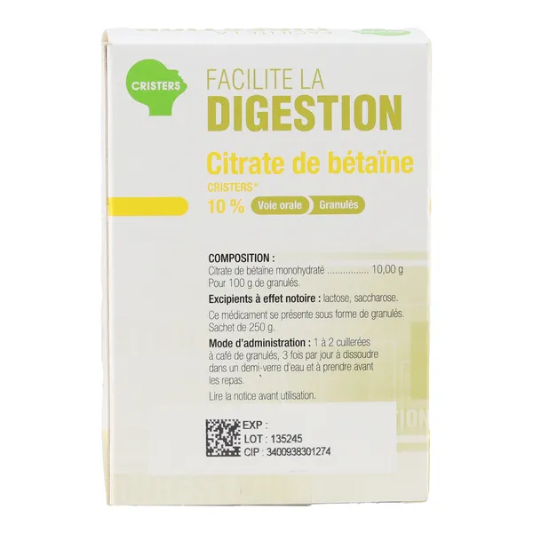 Citrate de bétaïne 10% Cristers