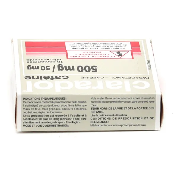Claradol 500 mg caféiné comprimé effervescent