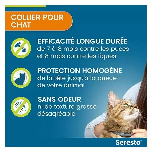 Collier anti puces Seresto Chat