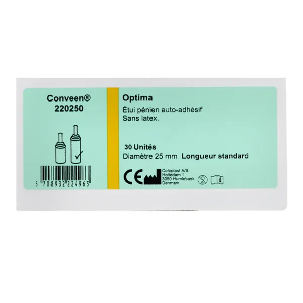 Coloplast conveen Optima étuis péniens auto adhésifs