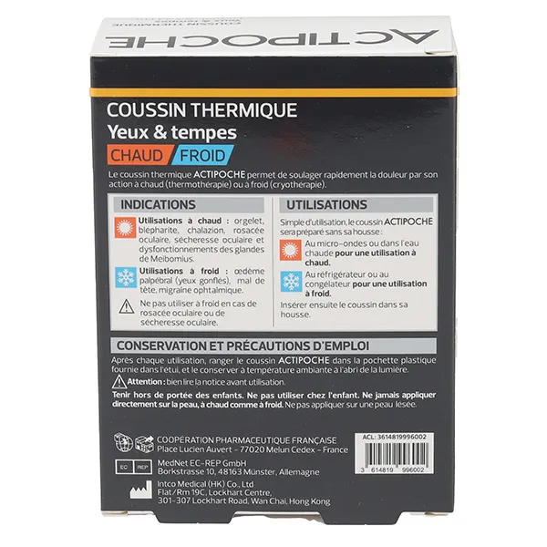 Actipoche Coussin thermique Yeux et tempes Microbilles