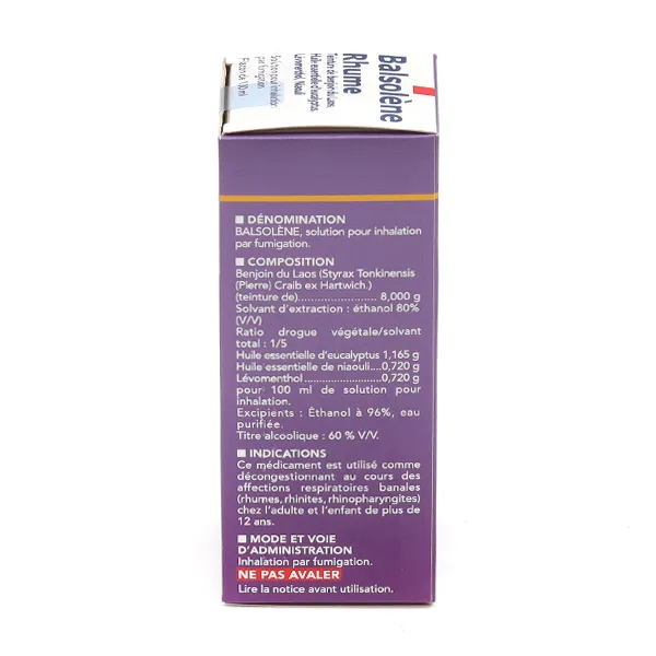 Balsolène inhalation Rhume